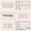 M23082CMSGLB,Babyletto,Sigi Pro Power Glider Recliner w/ Power Lumbar in Cream Shearling w/Light Wood Base