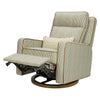 M23082OSCTB,Babyletto,Nate Berkus x Babyletto Sigi Pro Power Recliner in Perf Olive Stripe Eco-Crossweave w/Toffee Base