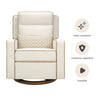 M23082PCMTB,Babyletto,Nate Berkus x Babyletto Sigi Pro Power Recliner in Performance Cream Linen w/Toffee Base