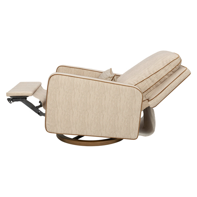 M23085BSCTB,Babyletto,Nate Berkus x Babyletto Sigi Power Recliner in Perf Bronze Stripe Eco-Crossweave w/Toffee Base