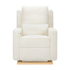 M23085CMSGLB,Babyletto,Sigi Glider Recliner w/ Electronic Control and USB in Cream Shearling w/Light Wood Base