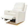 M23085CMSGLB,Babyletto,Sigi Glider Recliner w/ Electronic Control and USB in Cream Shearling w/Light Wood Base