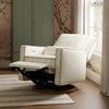 M23085OSCTB,Babyletto,Nate Berkus x Babyletto Sigi Power Recliner in Perf Olive Stripe Eco-Crossweave w/Toffee Base