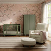 M23085OSCTB,Babyletto,Nate Berkus x Babyletto Sigi Power Recliner in Perf Olive Stripe Eco-Crossweave w/Toffee Base