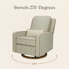 M23085OSCTB,Babyletto,Nate Berkus x Babyletto Sigi Power Recliner in Perf Olive Stripe Eco-Crossweave w/Toffee Base
