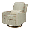 M23085OSCTB,Babyletto,Nate Berkus x Babyletto Sigi Power Recliner in Perf Olive Stripe Eco-Crossweave w/Toffee Base