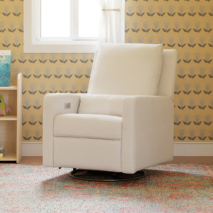 M23085PCMEW,Babyletto,Sigi Glider Recliner w/ Electronic Control and USB in Performance Cream Eco-Weave