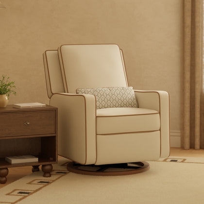 M23085PCMTB,Babyletto,Nate Berkus x Babyletto Sigi Power Recliner in Performance Cream Linen w/ Toffee Base