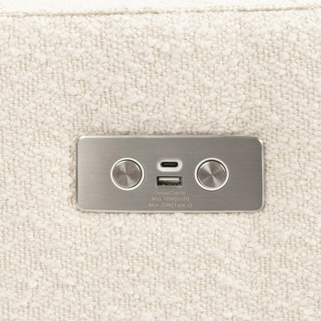 M23085PWB,Babyletto,Sigi Glider Recliner w/ Electronic Control and USB in Performance Ivory Boucle