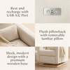 M23085WBLB,Babyletto,Sigi Glider Recliner w/ Electronic Control and USB in Ivory Boucle w/Light Wood Base