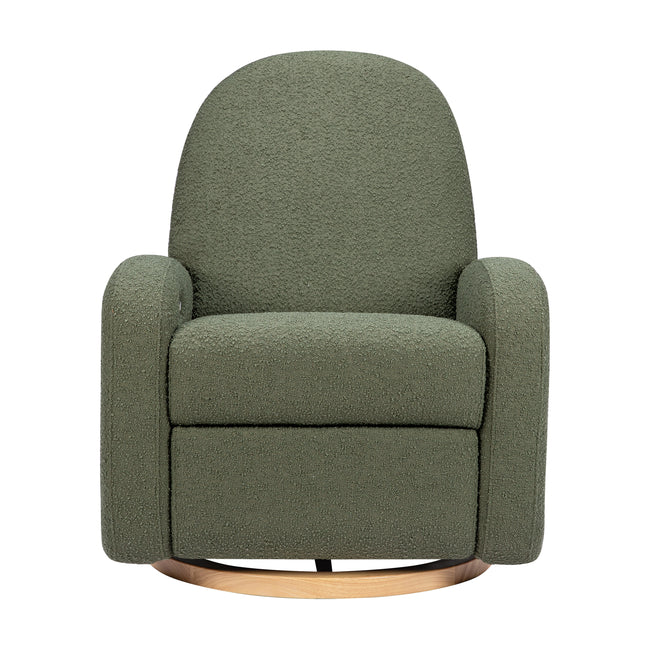 M23188OBLB,Babyletto,Nami Glider Recliner w/ Electronic Control and USB in Olive Boucle w/Light Wood Base