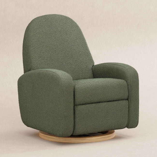 M23188OBLB,Babyletto,Nami Glider Recliner w/ Electronic Control and USB in Olive Boucle w/Light Wood Base