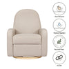 M23188PBEWLB,Babyletto,Nami Glider Recliner w/ Electronic Control and USB in Performance Beach Eco-Weave w/ Light Wood Base
