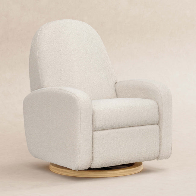 M23188WBLB,Babyletto,Nami Glider Recliner w/ Electronic Control and USB in Ivory Boucle w/Light Wood Base