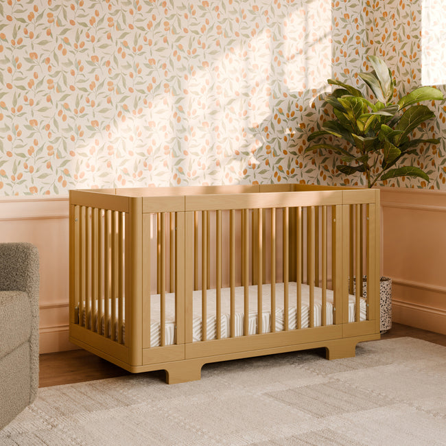 M23401HY,Babyletto,Yuzu 8-in-1 Convertible Crib w/ Bassinet & Toddler Bed Kits in Honey