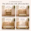 M23401HY,Babyletto,Yuzu 8-in-1 Convertible Crib w/ Bassinet & Toddler Bed Kits in Honey