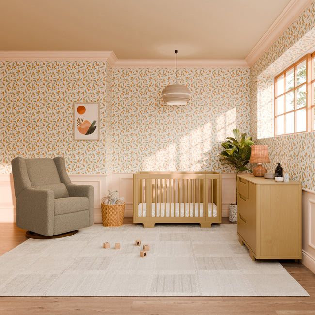M23401HY,Babyletto,Yuzu 8-in-1 Convertible Crib w/ Bassinet & Toddler Bed Kits in Honey