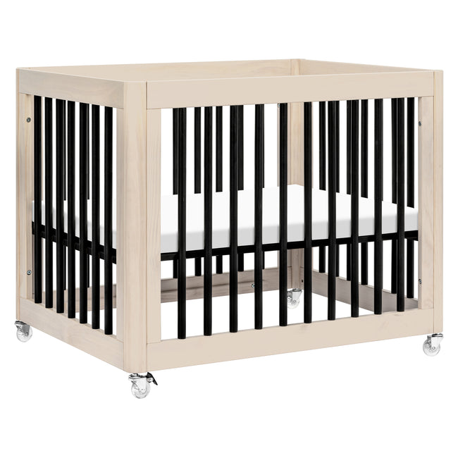 M23401NXB,Babyletto,Yuzu 8-in-1 Convertible Crib w/All-Stages Conversion in Washed Natural/Black
