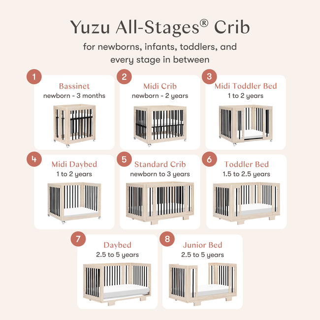 M23401NXB,Babyletto,Yuzu 8-in-1 Convertible Crib w/All-Stages Conversion in Washed Natural/Black