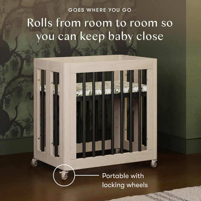 M23401NXB,Babyletto,Yuzu 8-in-1 Convertible Crib w/All-Stages Conversion in Washed Natural/Black