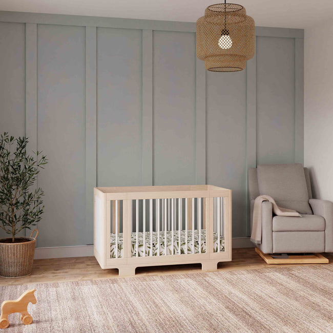 M23401NXW,Babyletto,Yuzu 8-in-1 Convertible Crib w/ Bassinet & Toddler Kits in Washed Natural/White