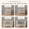 M23401NXW,Babyletto,Yuzu 8-in-1 Convertible Crib w/ Bassinet & Toddler Kits in Washed Natural/White