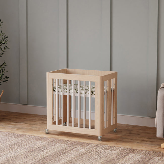 M23401NXW,Babyletto,Yuzu 8-in-1 Convertible Crib w/ Bassinet & Toddler Kits in Washed Natural/White