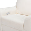 M24087CSHLB,Nursery Works,Sunday Power Recliner and Swivel Glider in Chantilly Fleece w/ Light Wood Base