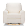 M24087CSHLB,Nursery Works,Sunday Power Recliner and Swivel Glider in Chantilly Fleece w/ Light Wood Base