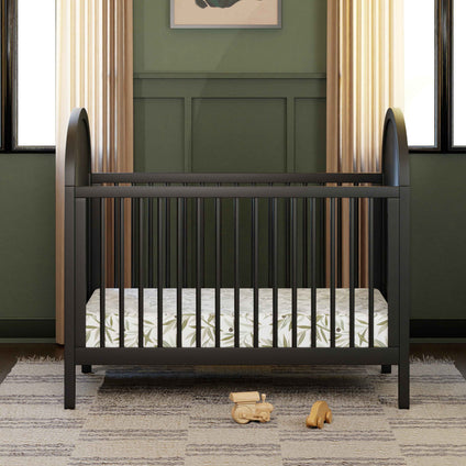 M25601BNC,Babyletto,Bondi Cane 3-in-1 Convertible Crib w/ Toddler Bed Kit in Black with Natural Cane