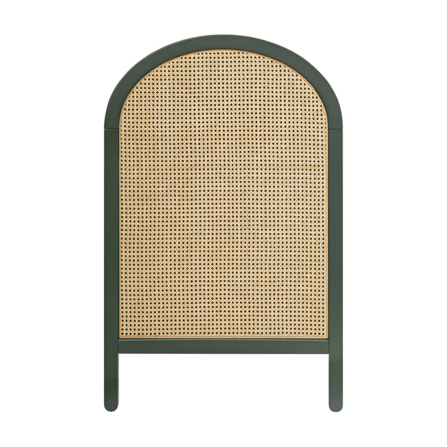 M25601FRGRNC,Babyletto,Bondi Cane 3-in-1 Convertible Crib w/ Toddler Bed Kit in Forest Green w/ Natural Cane