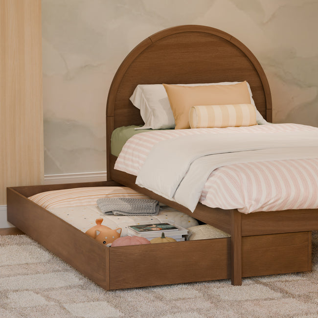 M25973NL,The MDB Family,Twin Storage Trundle Bed in Natural Walnut