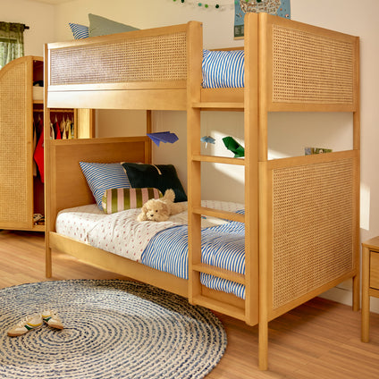 M25994HYNC,Babyletto Kids,Bondi Cane Convertible Bunk Bed in Honey