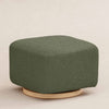M26385OBLB,Babyletto,Kiwi Gliding Ottoman in Olive Boucle w/ Light Wood Base