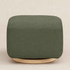 M26385OBLB,Babyletto,Kiwi Gliding Ottoman in Olive Boucle w/ Light Wood Base