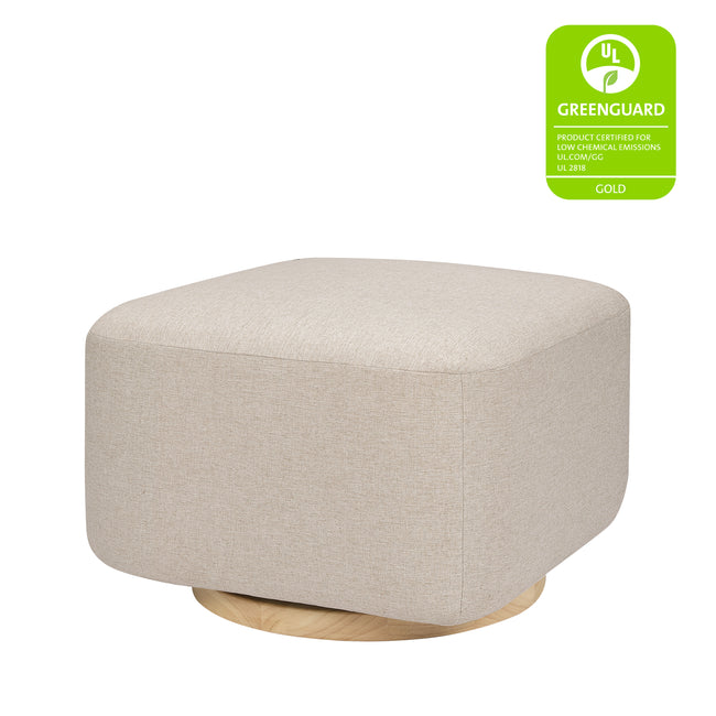 M26385PBEWLB,Babyletto,Kiwi Gliding Ottoman in Performance Beach Eco-Weave w/ Light Wood Base