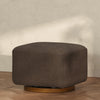 M26385PCBDB,Babyletto,Kiwi Gliding Ottoman in Performance Cocoa Boucle w/ Dark Wood Base