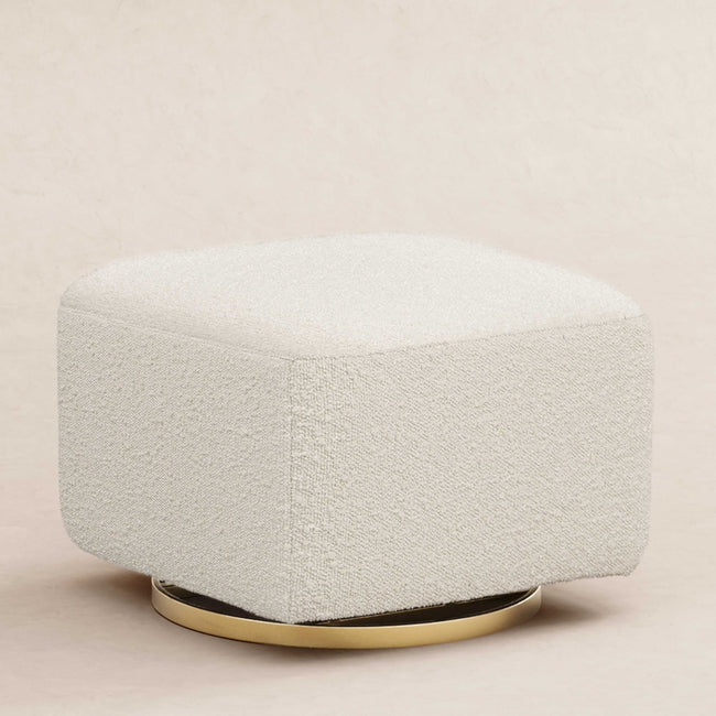 M26385WBG,Babyletto,Kiwi Gliding Ottoman in Ivory Boucle w/ Gold Base