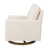 M26687PCMEWDB,Babyletto,Poe Channeled Swivel Glider in Performance Cream Eco-Weave w/ Dark Wood Base