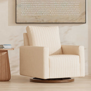 Poe Channeled Swivel Glider in Eco-Performance Fabric | Water Repellent & Stain Resistant