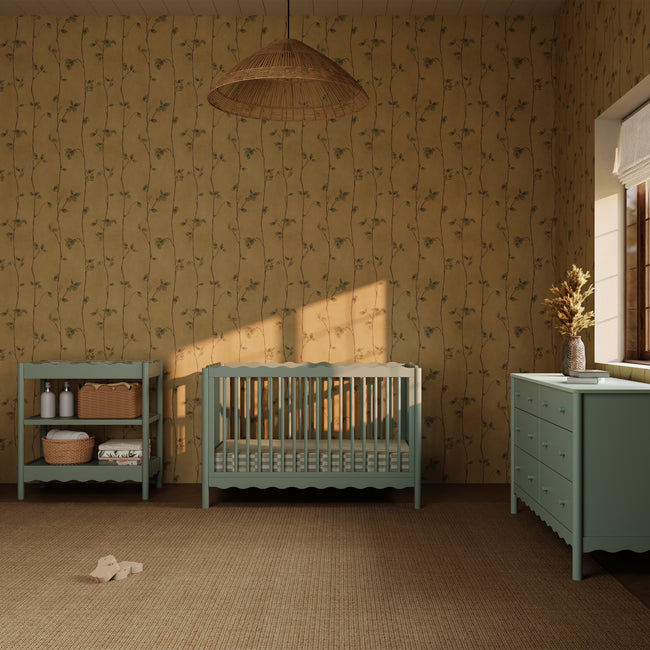 M27901LS,Babyletto,Swell 4-in-1 Convertible Crib w/Toddler Conversion Kit in Light Sage