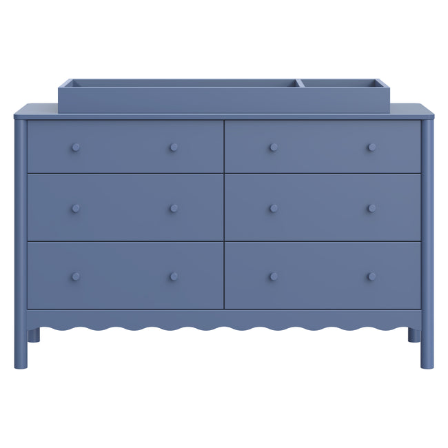 Babyletto Swell Washed Pine Wood Wide 6-Drawer Kids Dresser