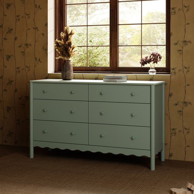 M27916LS,Babyletto,Swell 6-Drawer Assembled Dresser in Light Sage