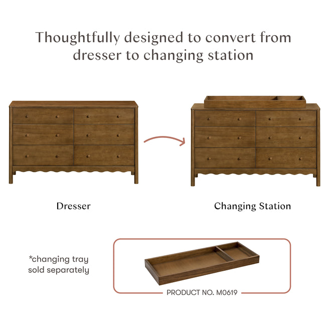 M27916NL,Babyletto,Swell 6-Drawer Assembled Dresser in Natural Walnut