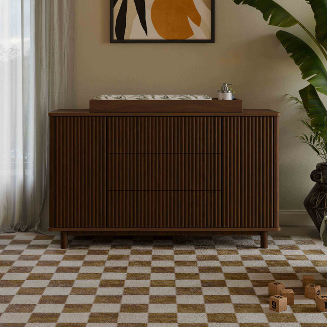 M29816NL,Babyletto,Pogo Tambour Assembled Dresser in Natural Walnut
