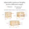 M29880BD,Babyletto,Pogo 8-in-1 Convertible Crib w/ Bassinet & Toddler Bed Kits in Blonde
