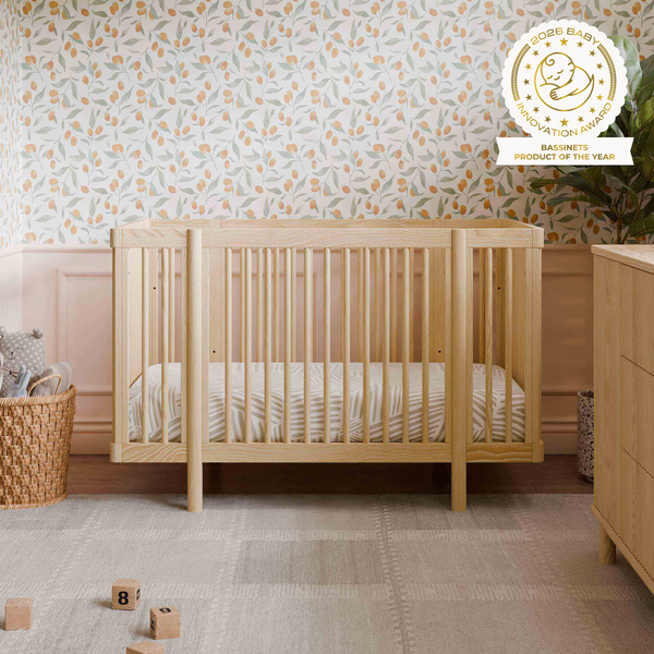 M29880BD,Babyletto,Pogo 8-in-1 Convertible Crib w/ Bassinet & Toddler Bed Kits in Blonde