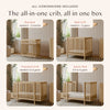 M29880BD,Babyletto,Pogo 8-in-1 Convertible Crib w/ Bassinet & Toddler Bed Kits in Blonde