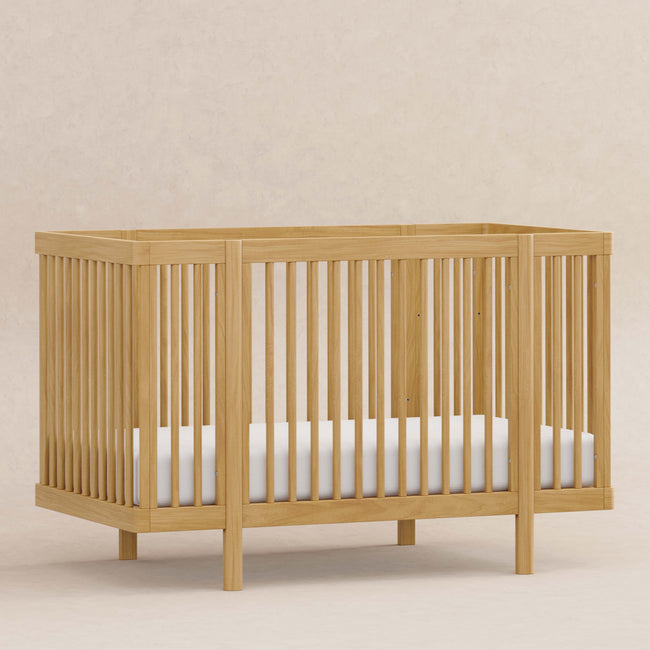 M29880HY,Babyletto,Pogo 8-in-1 Convertible Crib w/ Bassinet & Toddler Bed Kits in Honey