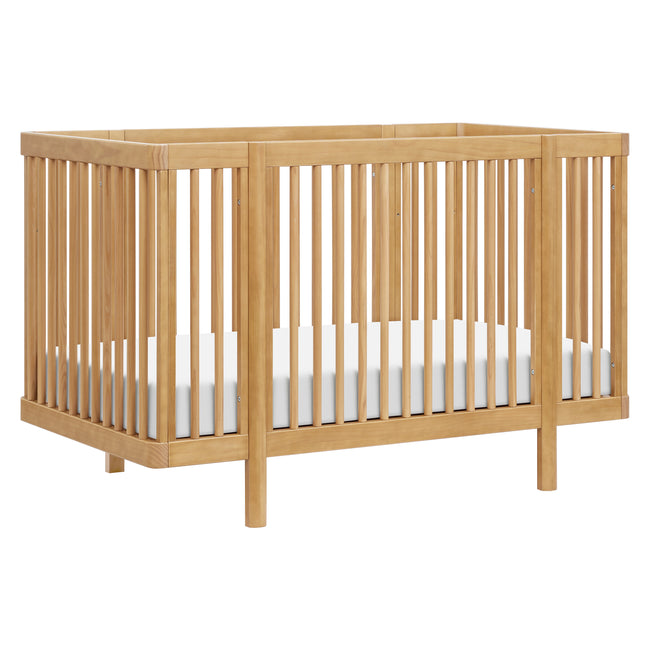 M29880HY,Babyletto,Pogo 8-in-1 Convertible Crib w/ Bassinet & Toddler Bed Kits in Honey